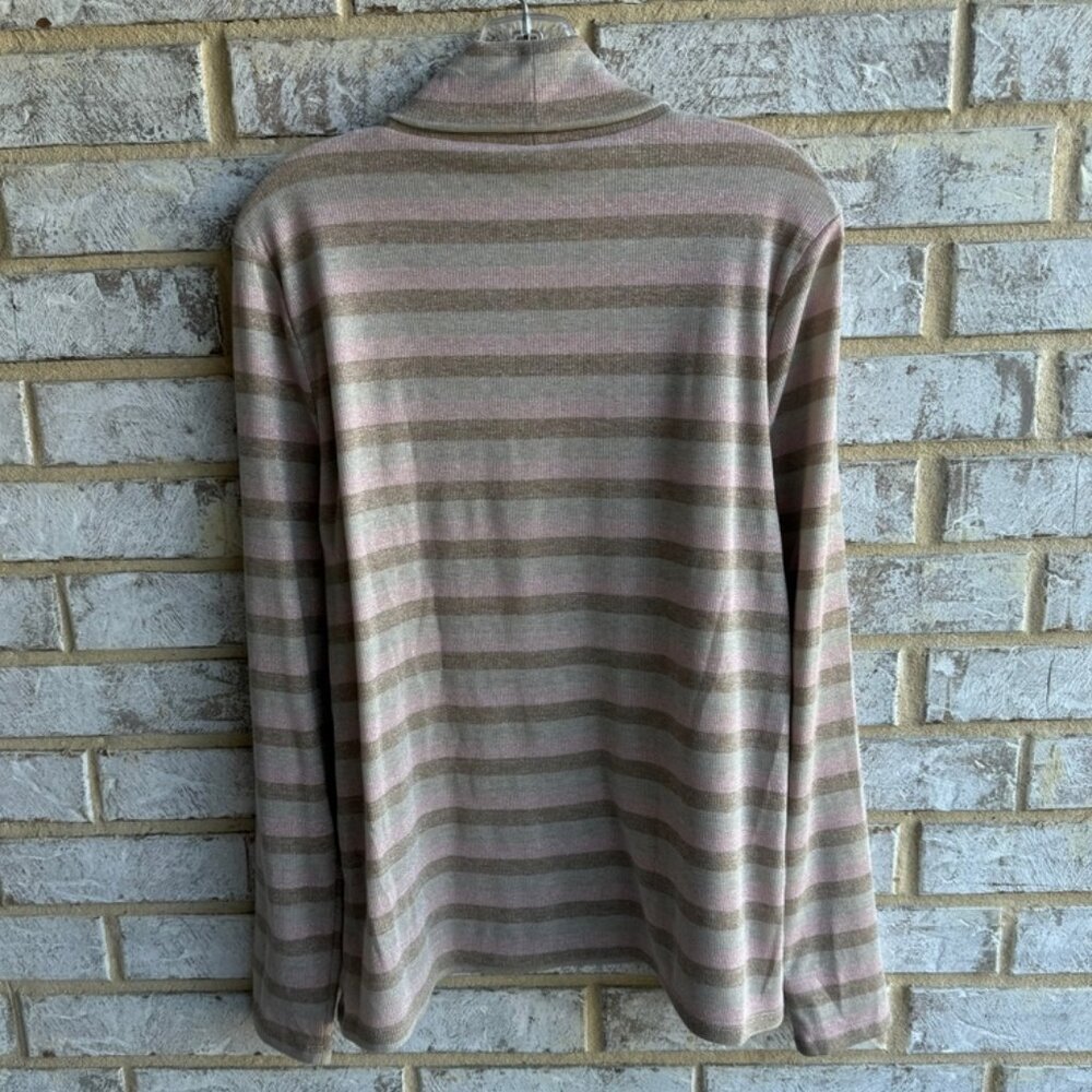 Loft Multicolor Metallic Striped Long Sleeve Pullover Sweater Women's Size XL. - Picture 2 of 8